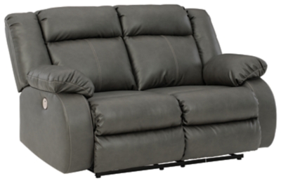 Denoron Power Reclining Loveseat, Gray, large