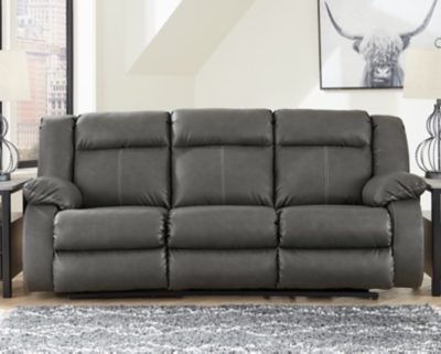 Denoron Power Reclining Sofa, Gray, rollover