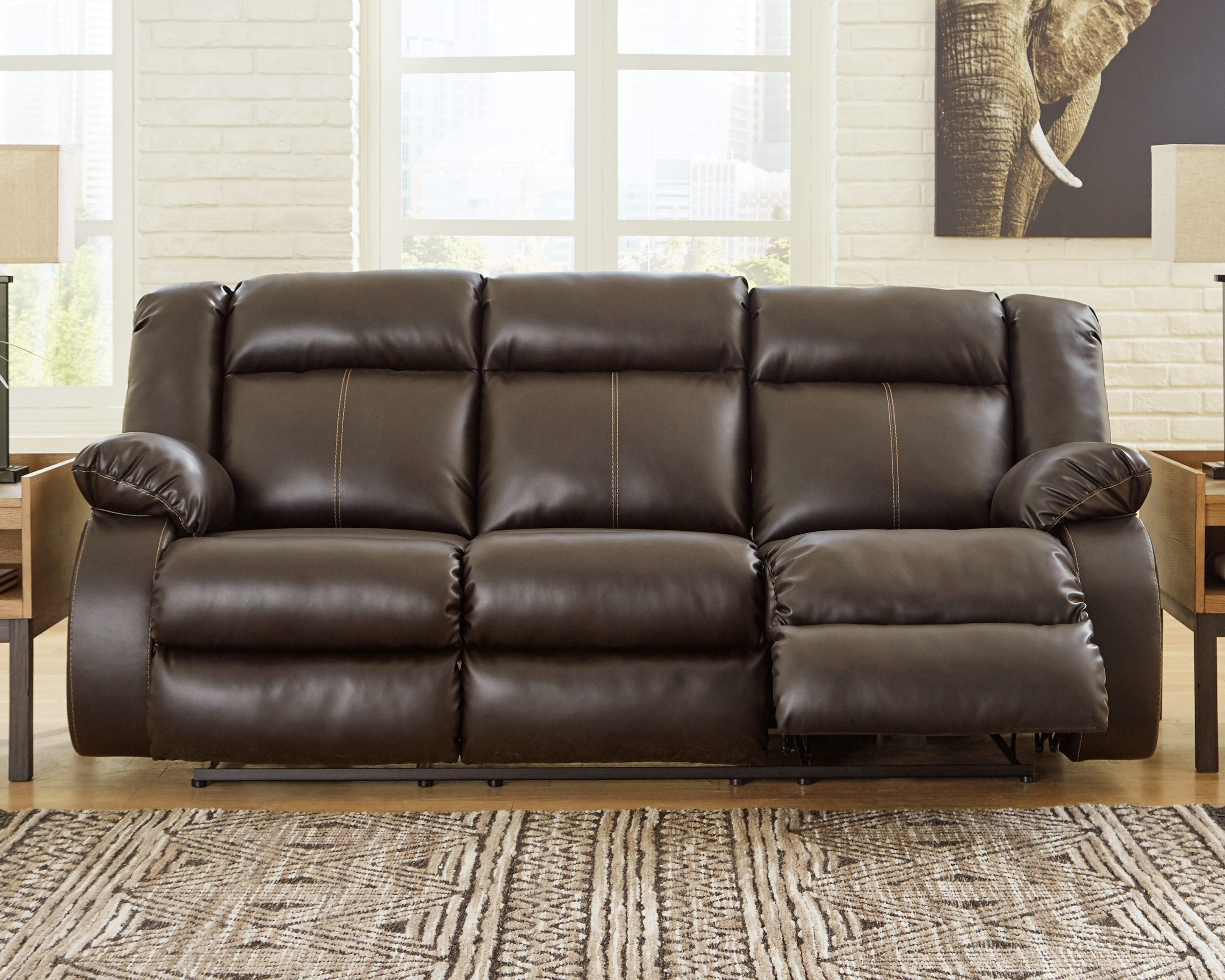 Denoron power outlet reclining loveseat