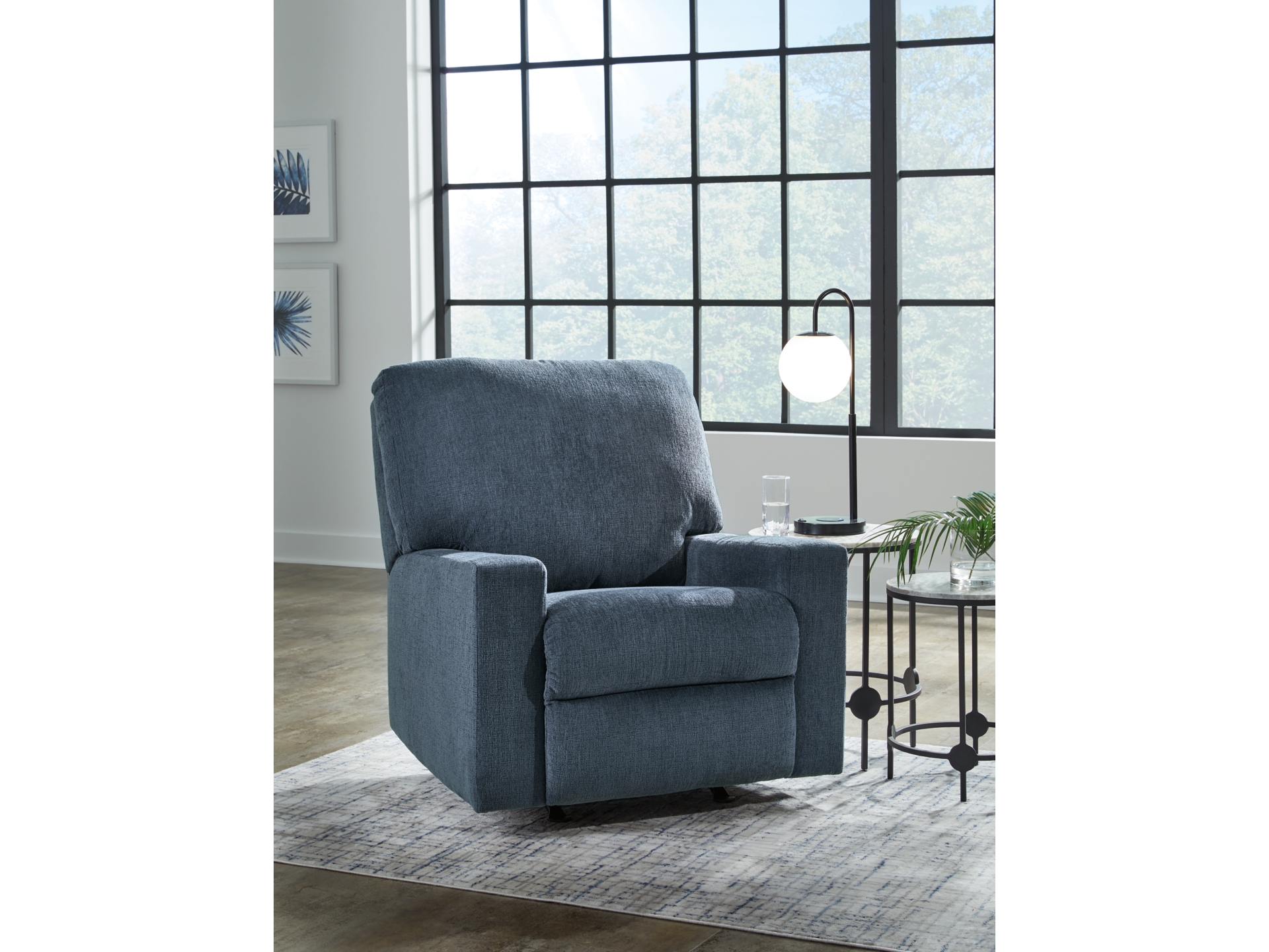 Rannis Manual Rocker Recliner Navy 