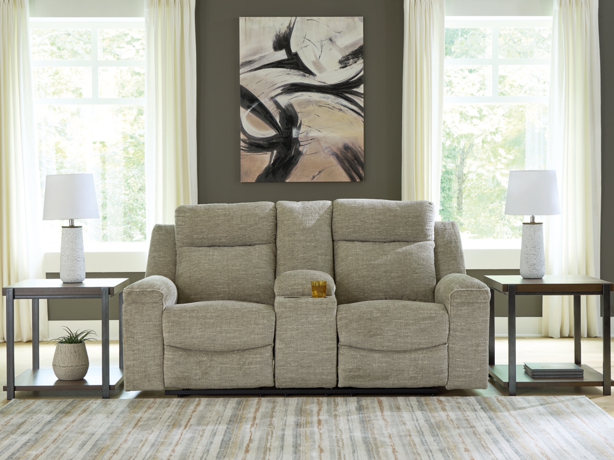 Evereast Pass Manual Reclining Loveseat with Console | Ashley