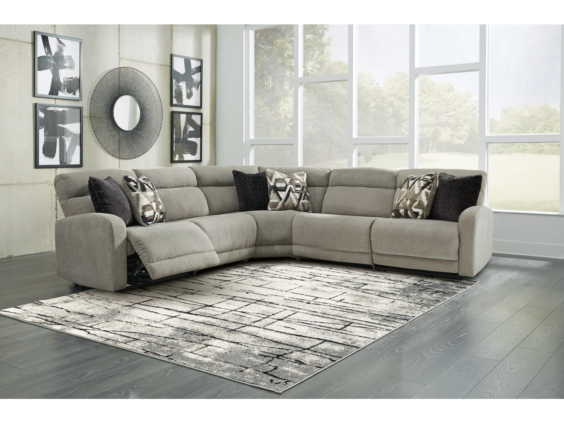 Image 2 of Colleyville Power Reclining Modular Sectional stone 