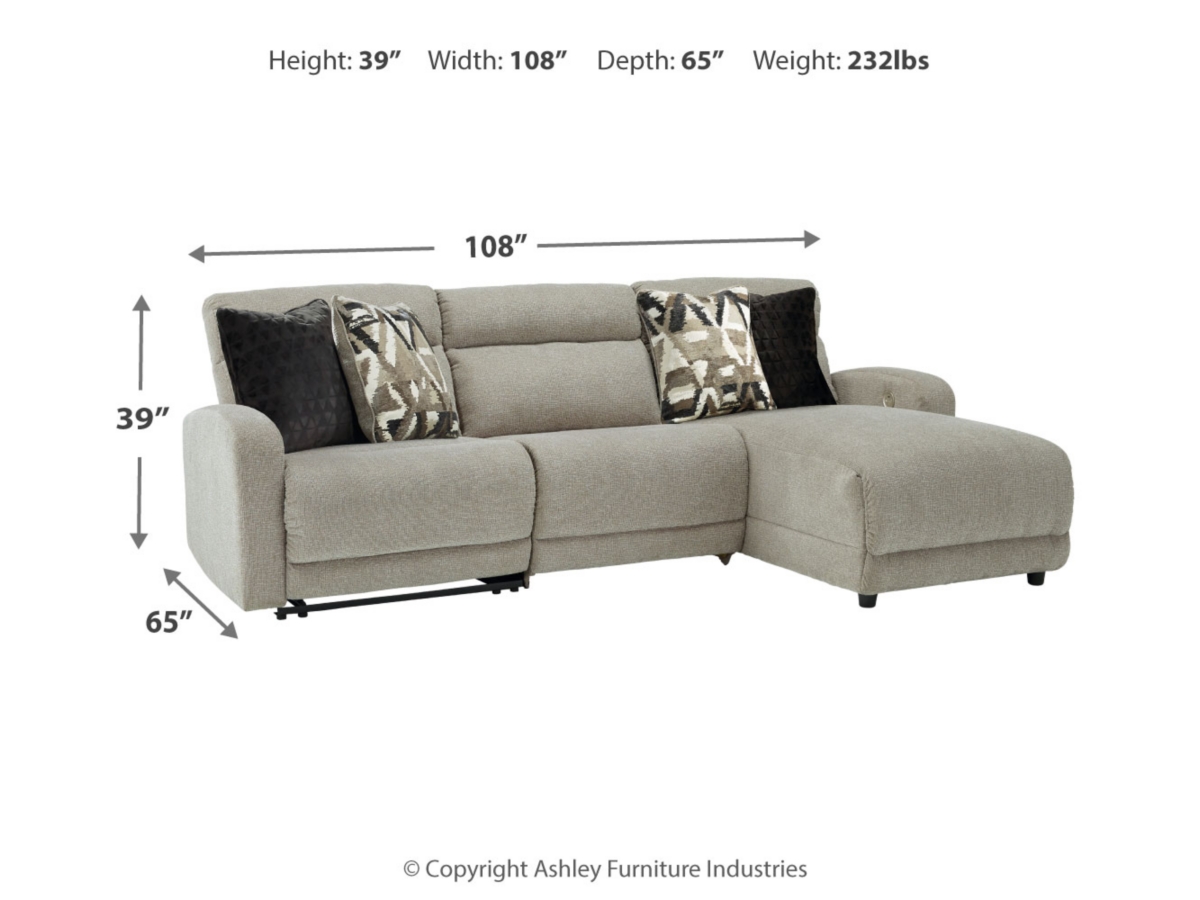 Colleyville 3-Piece Power Reclining Modular Sofa with Chaise