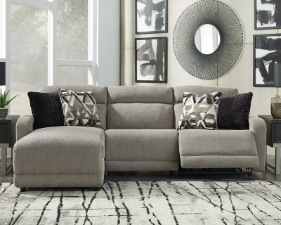 Colleyville 3-Piece Power Reclining Modular Sofa with Chaise, Stone