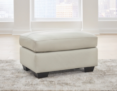 Belziani Leather Ottoman Leather, Coconut