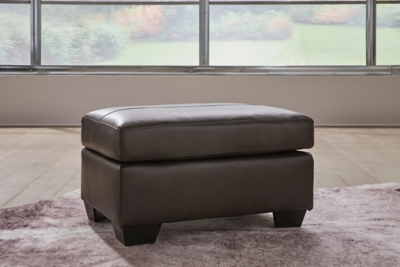 Belziani Leather Ottoman Leather, Storm
