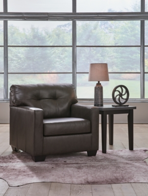 Belziani Oversized Leather Chair Leather, Storm