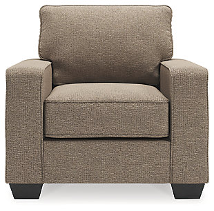 Make your living space that much more livable with the Greaves arm chair. Rest assured that its ultra-neutral upholstery with a textural chenille feel goes with anything and everything. Tailored box cushioning and tapered feet lend a clean, contemporary aesthetic. Make it even more enticing by pairing it with the available matching ottoman and reserve yourself the best seat in the house.Corner-blocked frame | Attached back and loose seat cushions | High-resiliency foam cushions wrapped in thick poly fiber | Polyester upholstery | Exposed tapered feet