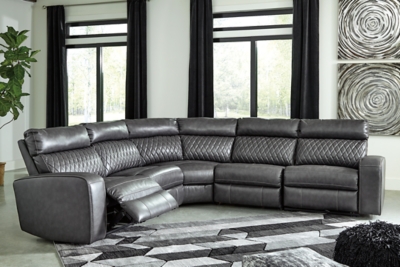 Samperstone 5-Piece Power Reclining Modular Sectional, Gray