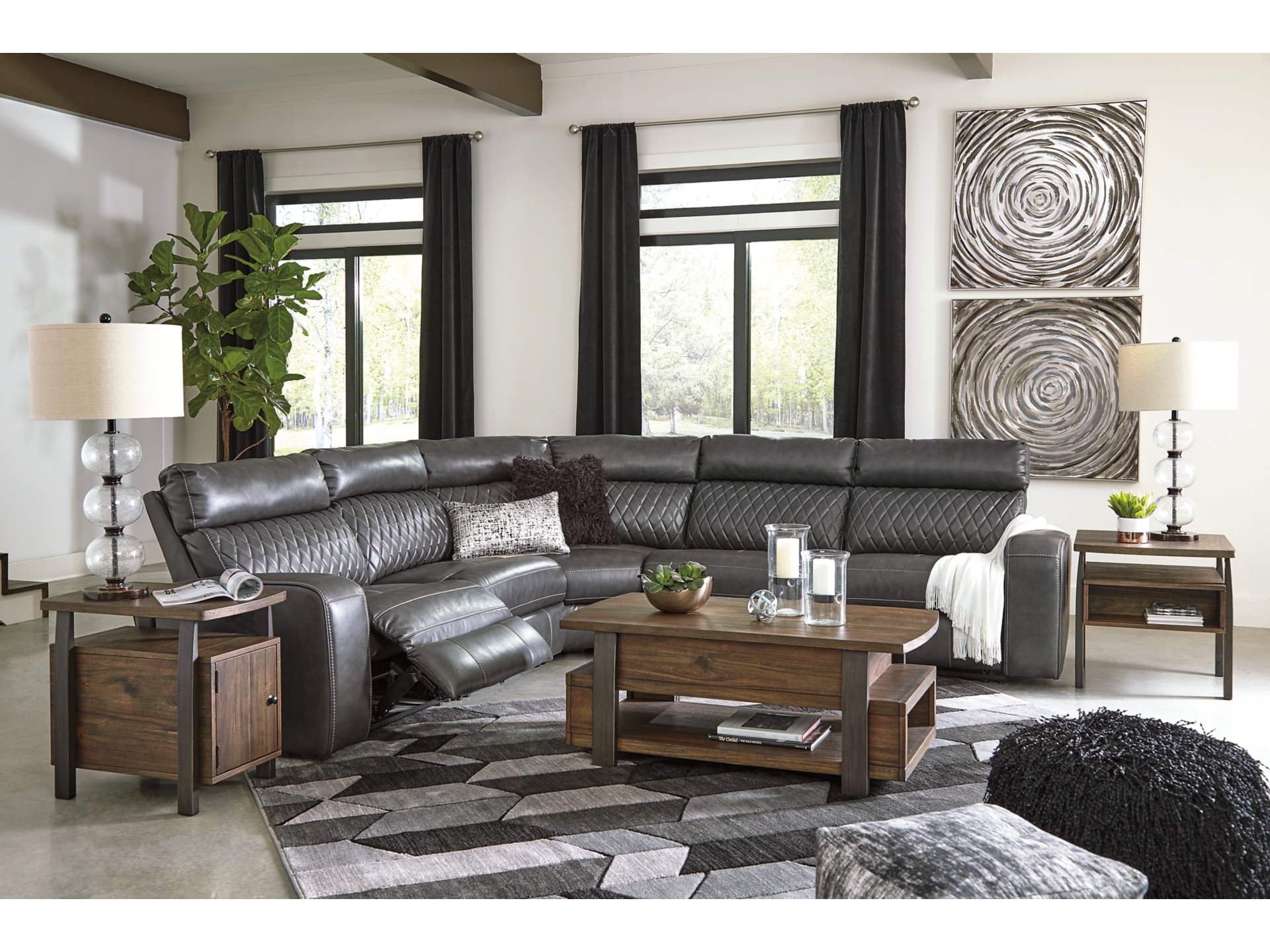 Samperstone Power Reclining Modular Sectional