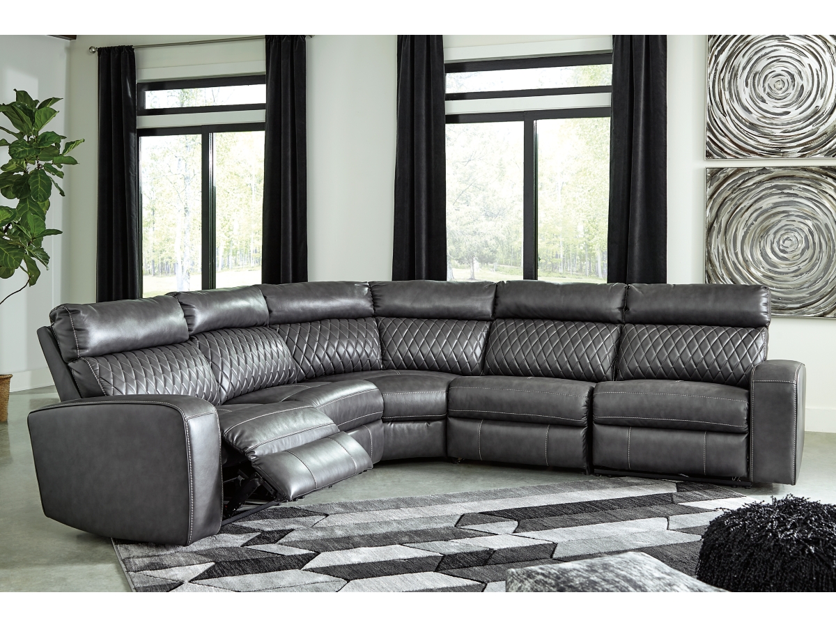 5台　リファレイ Samperstone 5-Piece Power Reclining Modular Sectional | Ashley