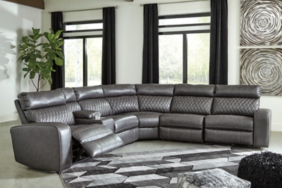 Samperstone 6-Piece Power Reclining Modular Sectional, Gray