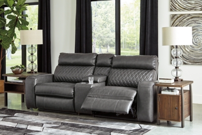 Samperstone 3-Piece Power Reclining Modular Loveseat, Gray