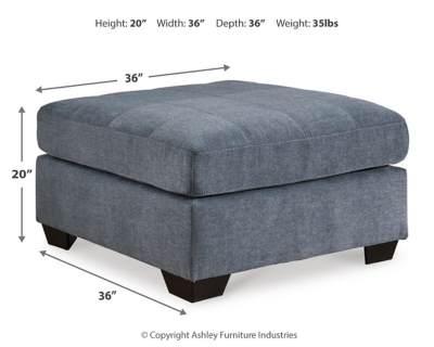 Marleton Oversized Accent Ottoman Dimensions