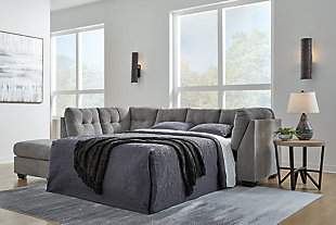 Marleton 2-Piece Sleeper Sectional with Chaise, Gray, rollover