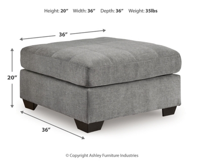 Marleton Oversized Accent Ottoman Dimensions