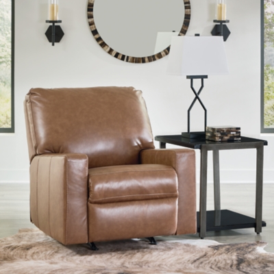 Bolsena Manual Leather Recliner Leather, Caramel