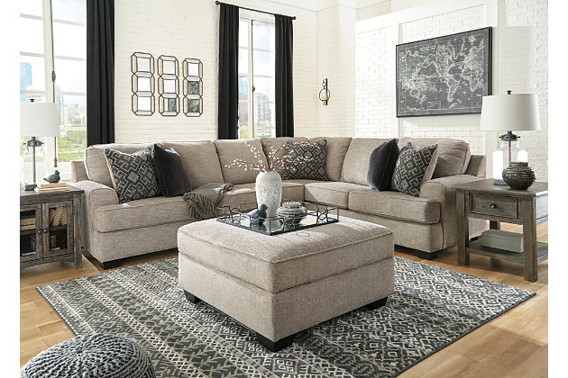 Bovarian 3 Piece Sectional With Ottoman, Sectional With Ottoman And Coffee Table