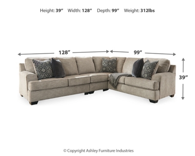 Bovarian 3-Piece Sectional, Stone, large