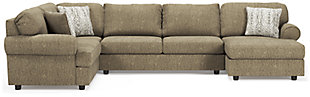 Hoylake 3-Piece Sectional with Chaise, Chocolate, large