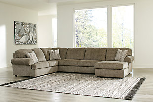 Hoylake 3-Piece Sectional with Chaise, Chocolate, rollover