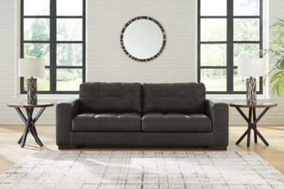 Ashley furniture deals black leather sofa