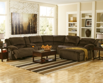 Toletta 6-Piece Reclining Sectional with Chaise and Power, Chocolate, large