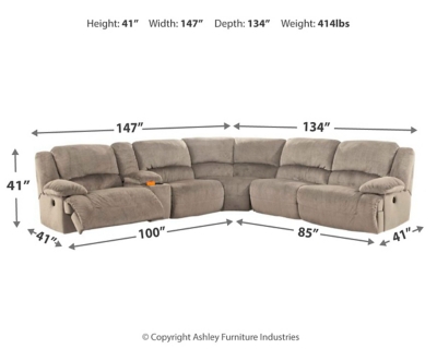 Toletta 6-Piece Reclining Sectional Non-Power | Ashley Furniture HomeStore