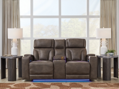 Warrior Peak Power Reclining Loveseat with Console, , rollover