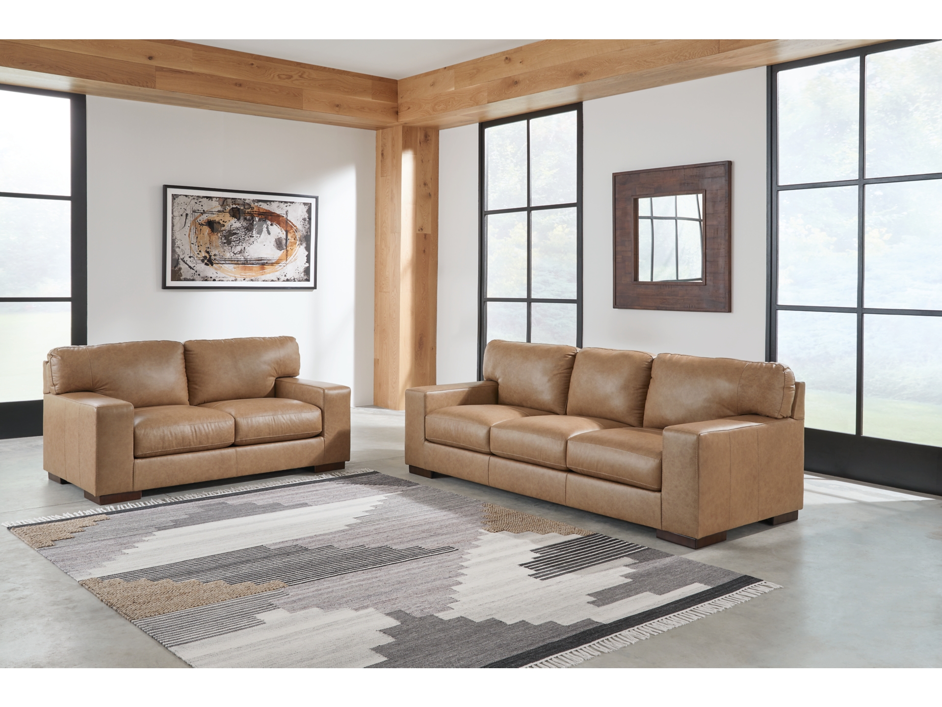 Image 1 of Lombardia Leather Sofa and Loveseat chair