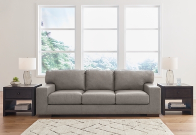 Lombardia Leather Sofa Leather, Fossil