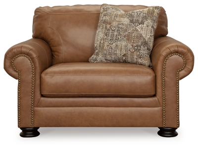 Oversized leather swivel discount chair