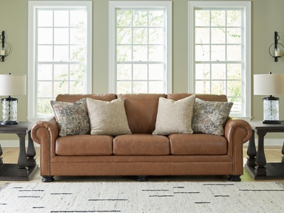 Carianna Leather Sofa Leather, Caramel