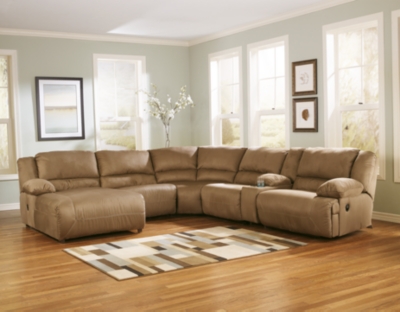 hogan 6-piece reclining sectional with chaise | ashley furniture