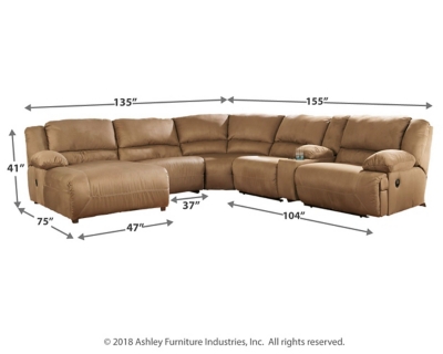 Hogan 6 Piece Reclining Sectional With Chaise Ashley Furniture