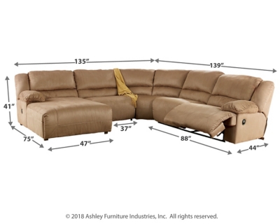 Hogan 5 Piece Reclining Sectional With Chaise Ashley Furniture