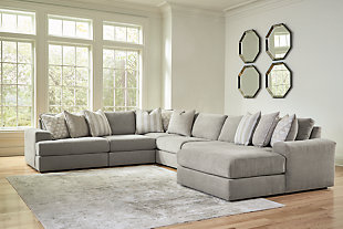 Avaliyah 6-Piece Sectional with Chaise, Ash, rollover