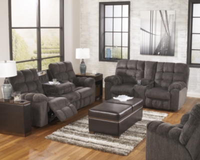 Acieona Manual Reclining Sofa With Drop Down Table Ashley Furniture Homestore