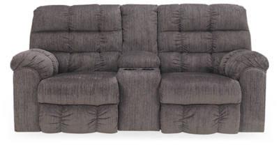 Acieona Manual Reclining Loveseat with Console, Slate