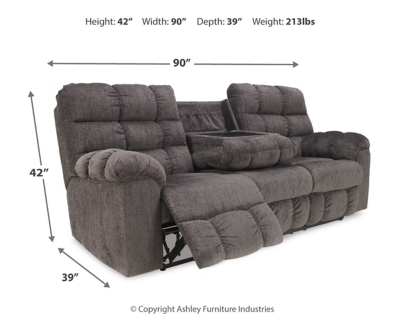 Acieona Reclining Sofa with Drop Down Table, , large