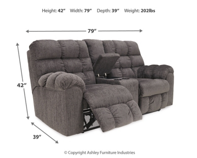 Acieona Reclining Loveseat with Console, , large