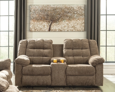 Workhorse Manual Reclining Loveseat with Console, Cocoa
