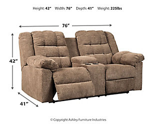Workhorse Reclining Loveseat with Console, , large