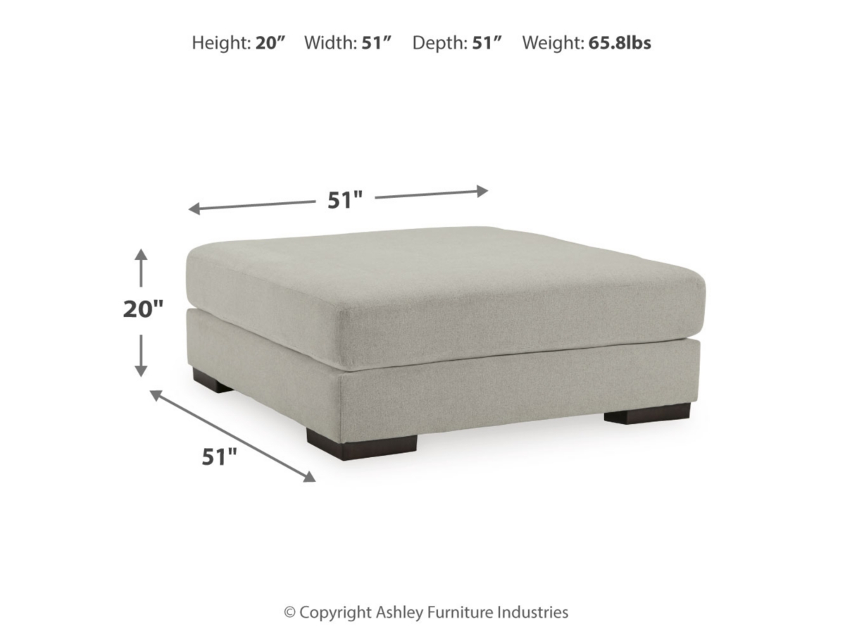 Artsie Oversized Accent Ottoman - Ash