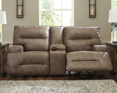 Hazenburg Reclining Loveseat with Console, , rollover