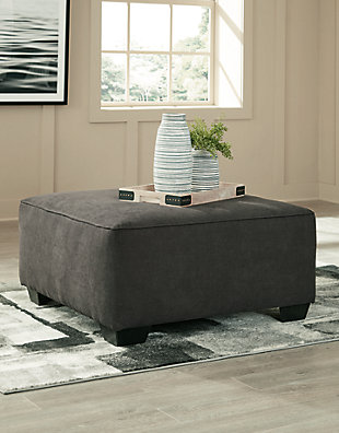Lucina Oversized Accent Ottoman, Charcoal, rollover