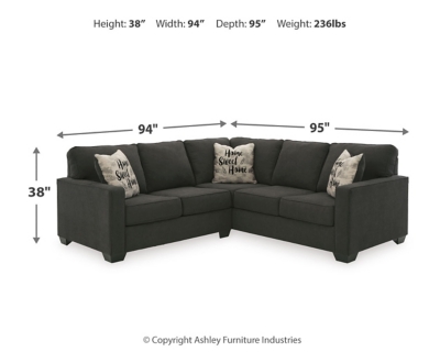 Ashley furniture zella microfiber deals sofa sectional in charcoal