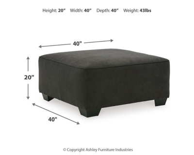 Lucina Oversized Accent Ottoman, Charcoal, large