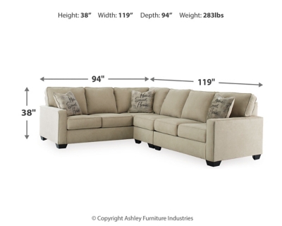 Ashley furniture alenya 3 deals piece sectional