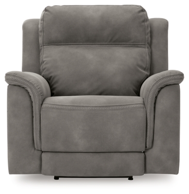 It’s time to rethink the way you relax—and time to experience the joys of the Next-Gen DuraPella power recliner. Taking a fashion-forward approach to the art of relaxation, the recliner—with a one-touch power control and an energy-efficient USB plug-in—will elevate your style and raise your standard of living. Its zero-gravity mechanism lifts the ottoman higher than traditional recliners to improve circulation. And talk about low maintenance. This designer recliner is wrapped in durable, water-repellent upholstery that's family- and pet-friendly.One-touch power control with adjustable positions, Easy View™ adjustable headrest and zero-draw USB plug-in | Zero-draw technology only consumes power when the USB receptacle is in use | Corner-blocked frame with metal reinforced seat | Attached back and seat cushions | High-resiliency foam cushions wrapped in thick poly fiber | Zero-gravity mechanism (raises the ottoman to improve circulation) | Extended ottoman for enhanced comfort | Water-repellent polyester/polyurethane (faux leather) upholstery | Power cord included; UL Listed | Estimated Assembly Time: 15 Minutes